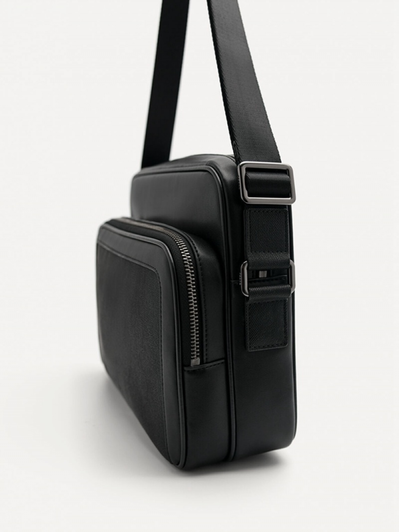 Black Men's Pedro Porte Messenger Bags | YPLEKW-385