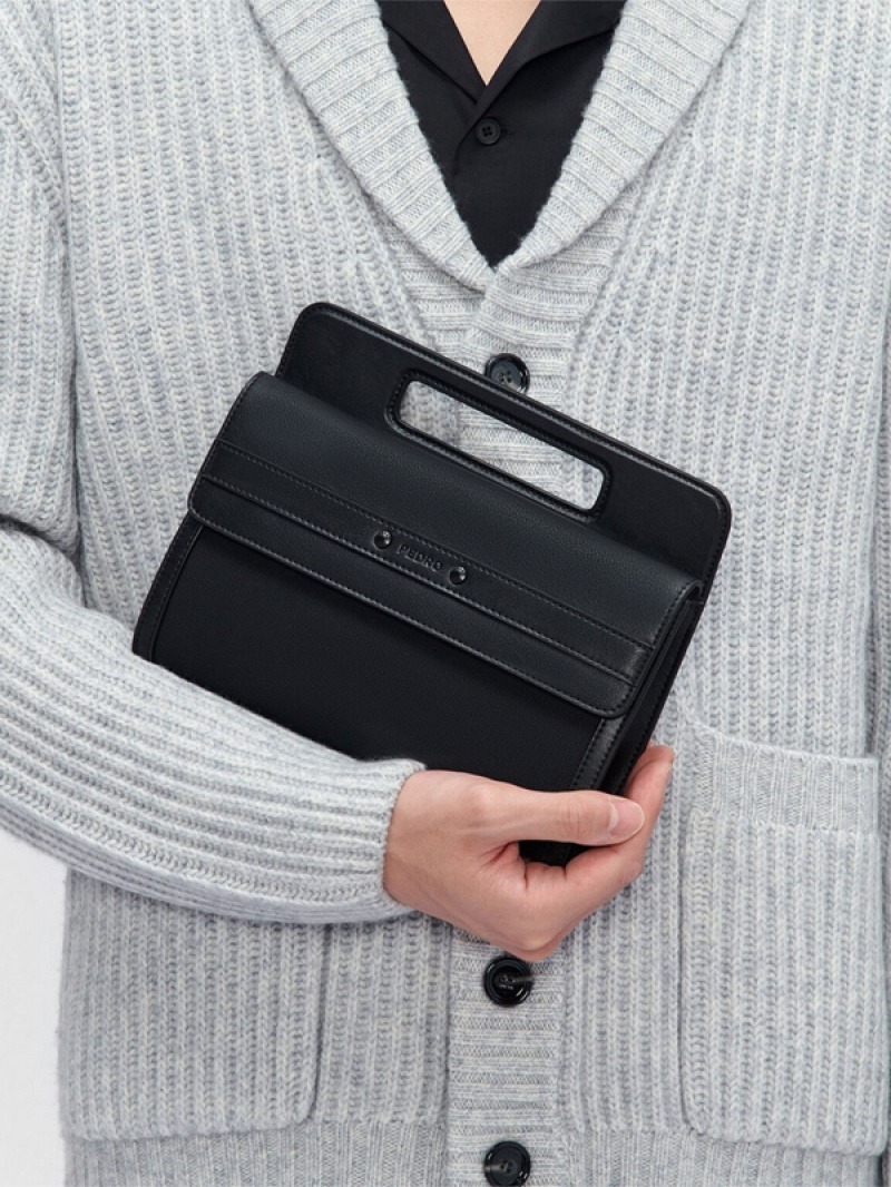 Black Men's Pedro Richard Clutch Bag | JEVMUG-168