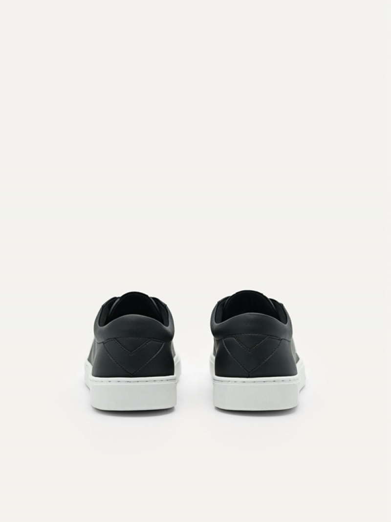 Black Men's Pedro Ridge Court Sneakers | IHSXMV-769