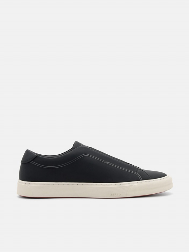 Black Men\'s Pedro Ridge Slip-On Sneakers | LRFQUJ-850