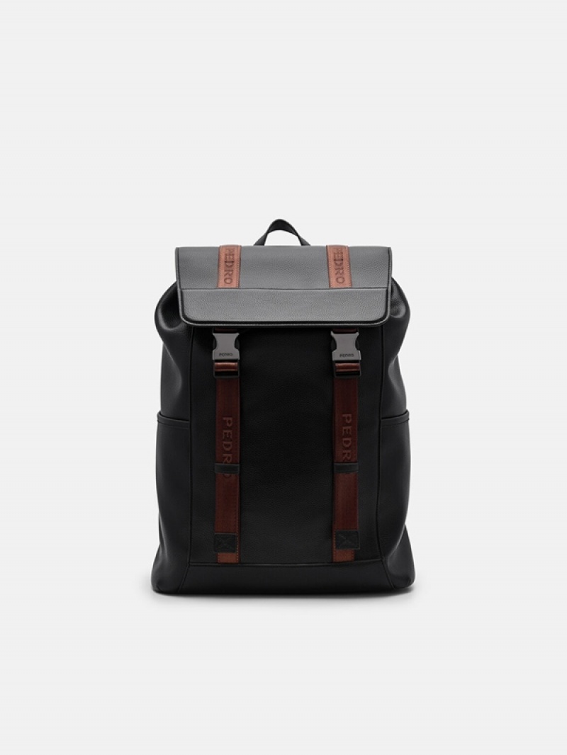 Black Men\'s Pedro Rigby Backpacks | PYJILK-862