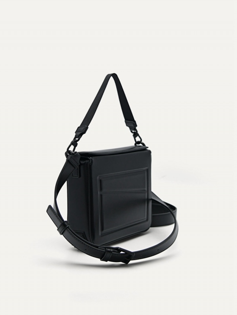 Black Men's Pedro Square Sling Bag | YDOURJ-568