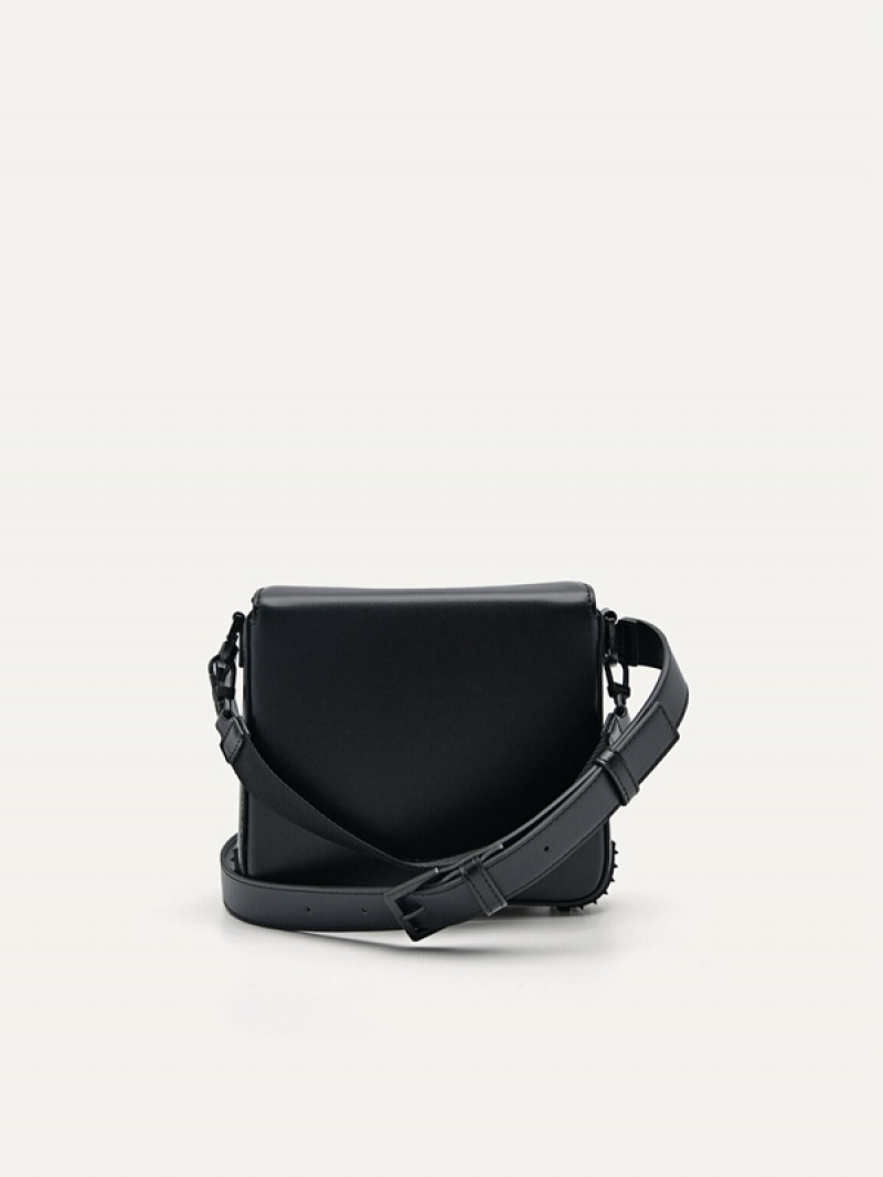 Black Men's Pedro Square Sling Bag | YDOURJ-568