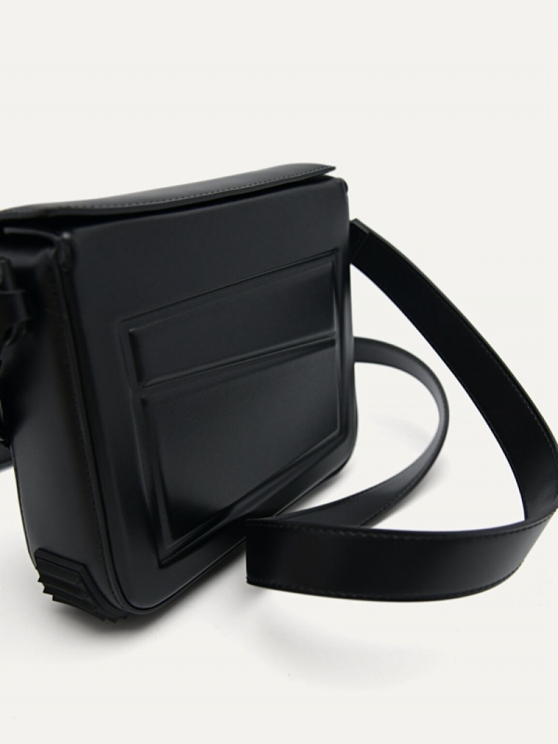 Black Men's Pedro Square Sling Bag | YDOURJ-568