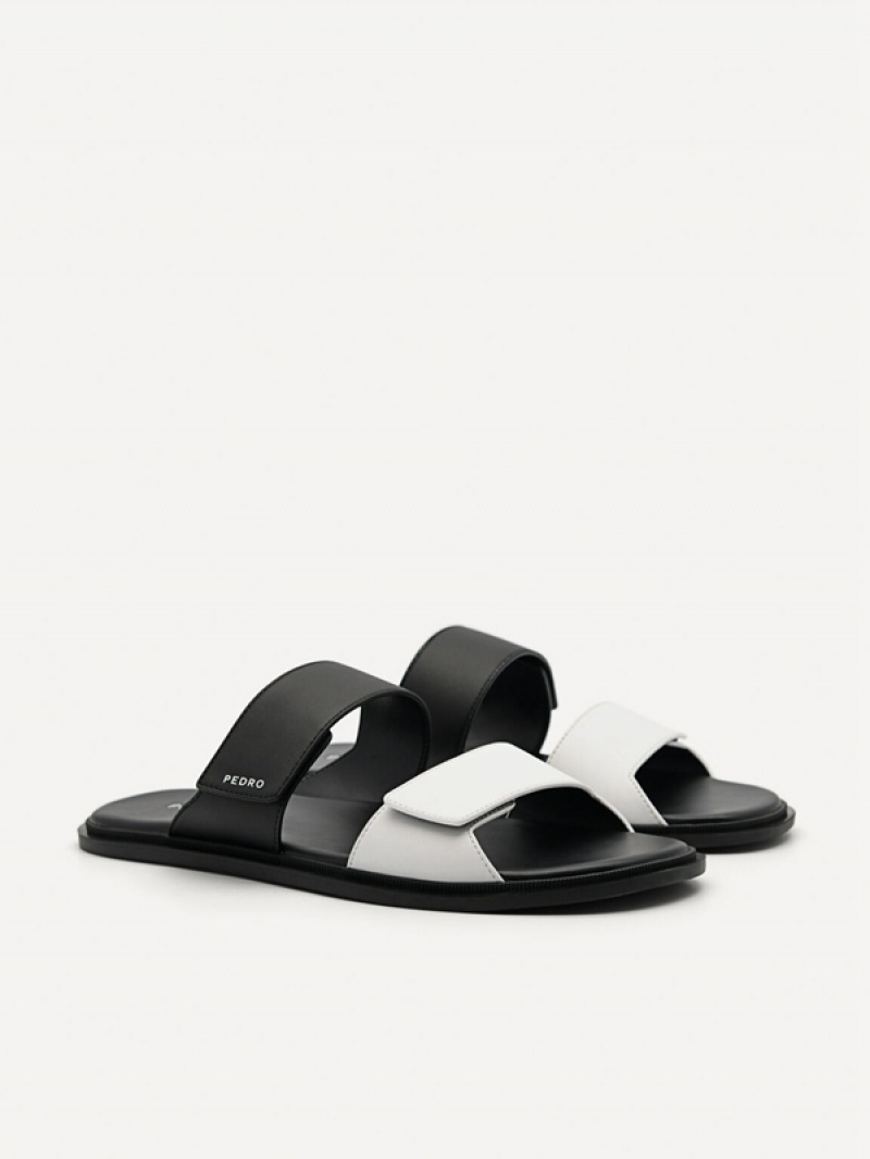 Black Men's Pedro Stride Slides | CVGMYF-704