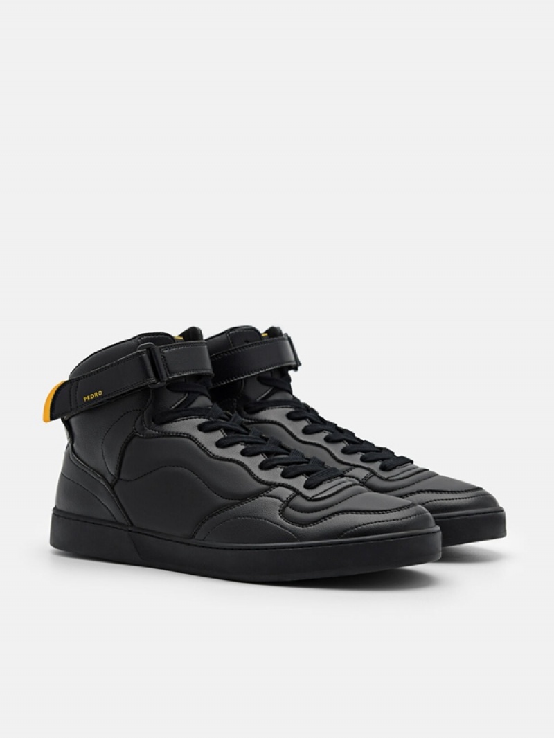 Black Men's Pedro Stride Sneakers | YTZAKL-175