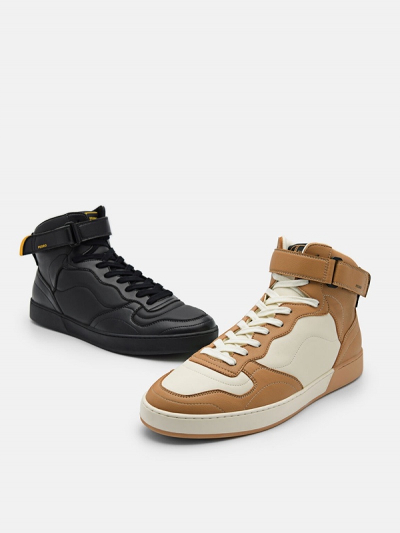 Black Men's Pedro Stride Sneakers | YTZAKL-175