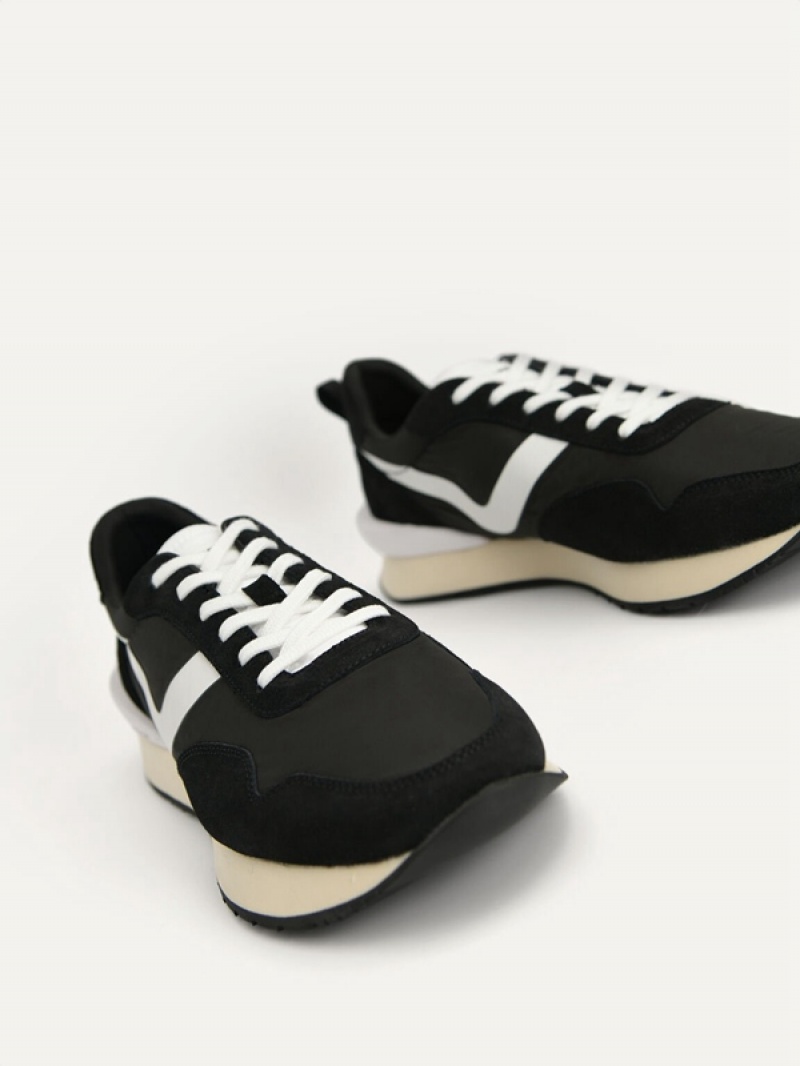 Black Men's Pedro Suede Sneakers | TDUKYH-430