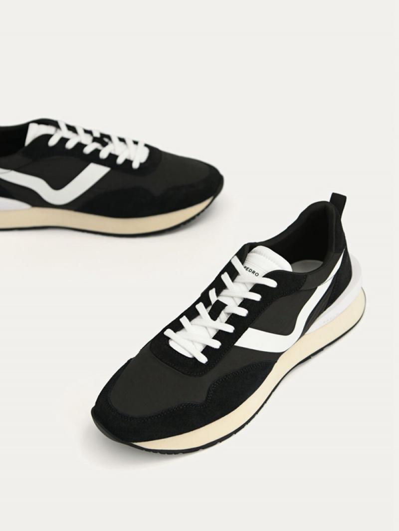 Black Men's Pedro Suede Sneakers | TDUKYH-430