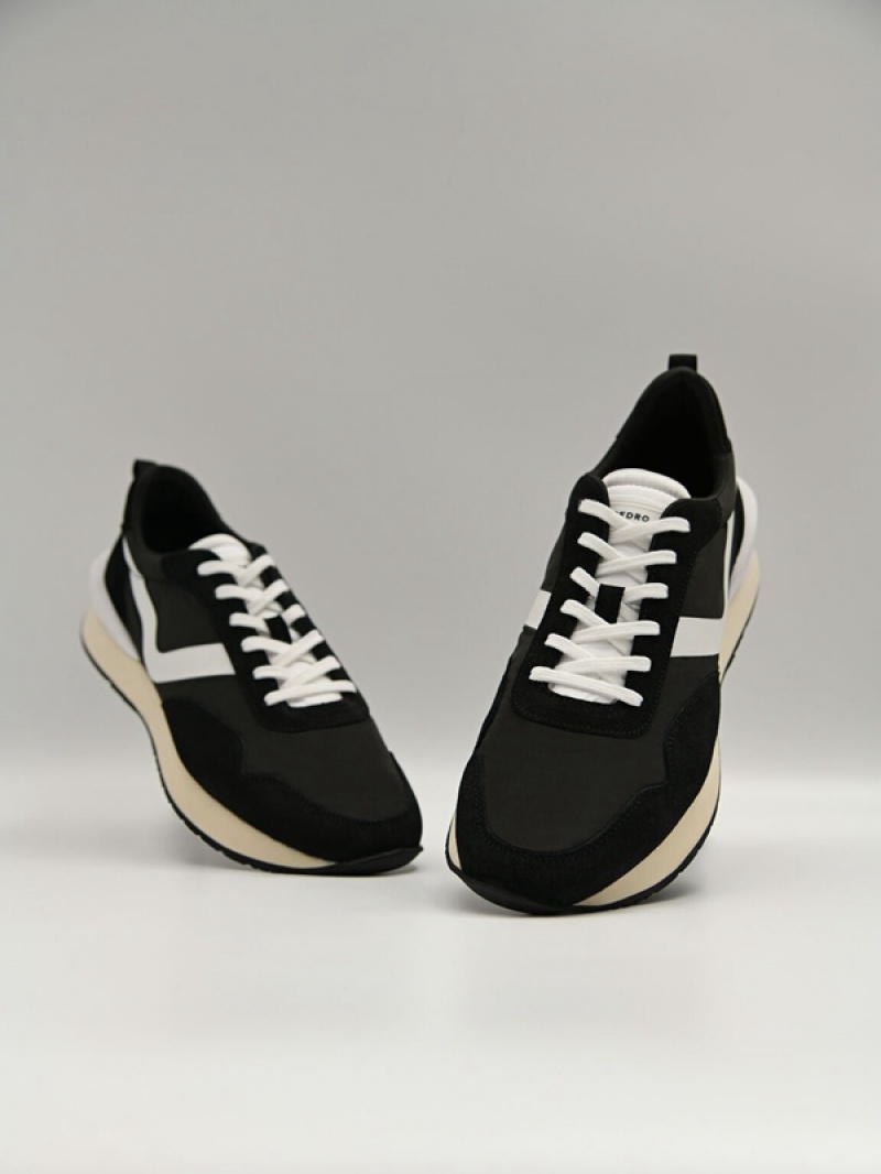 Black Men's Pedro Suede Sneakers | TDUKYH-430