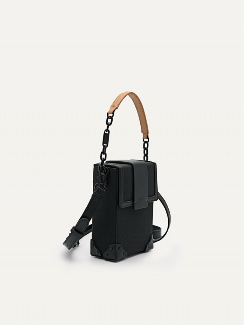 Black Men's Pedro Tex Sling Bag | TDIGBN-271