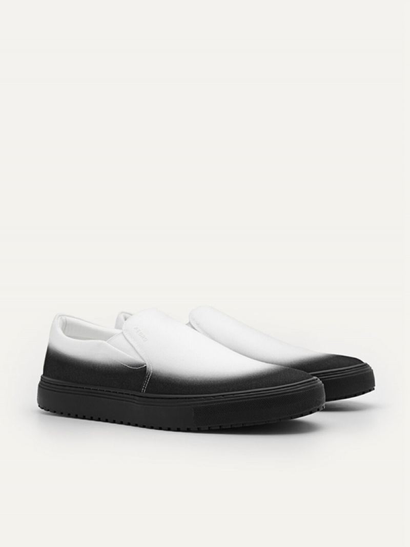 Black Men's Pedro Zia Slip-On Sneakers | RYWBXZ-201