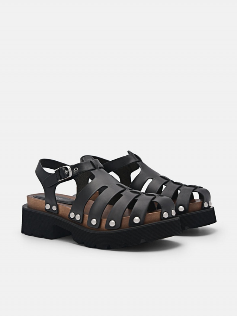 Black Women's Pedro Alia Studded Clogs | TIOYDH-538