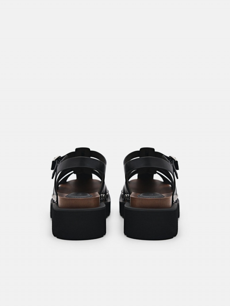 Black Women's Pedro Alia Studded Clogs | TIOYDH-538