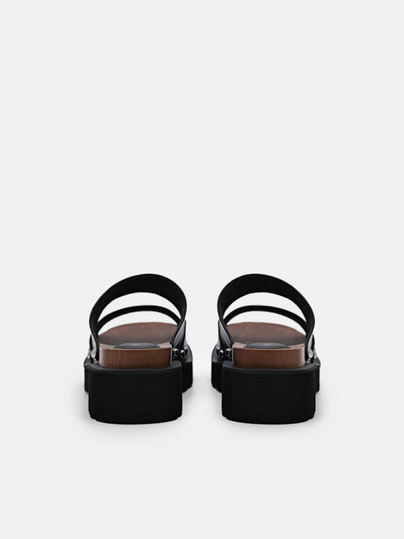 Black Women's Pedro Alia Studded Sandals | GICNFP-198