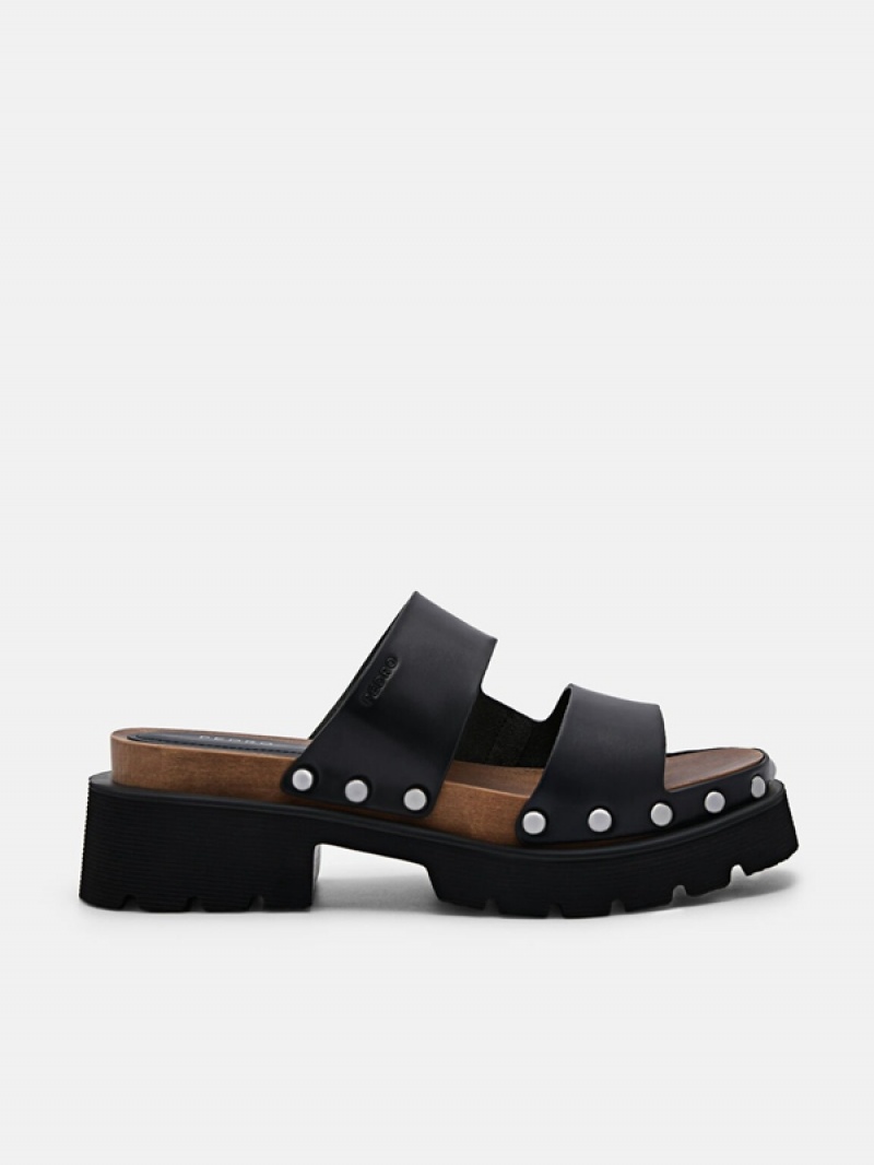 Black Women\'s Pedro Alia Studded Sandals | GICNFP-198