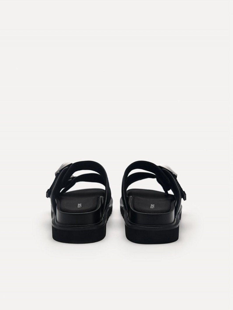 Black Women's Pedro Aryna Double Strap Sandals | FCWRKX-936