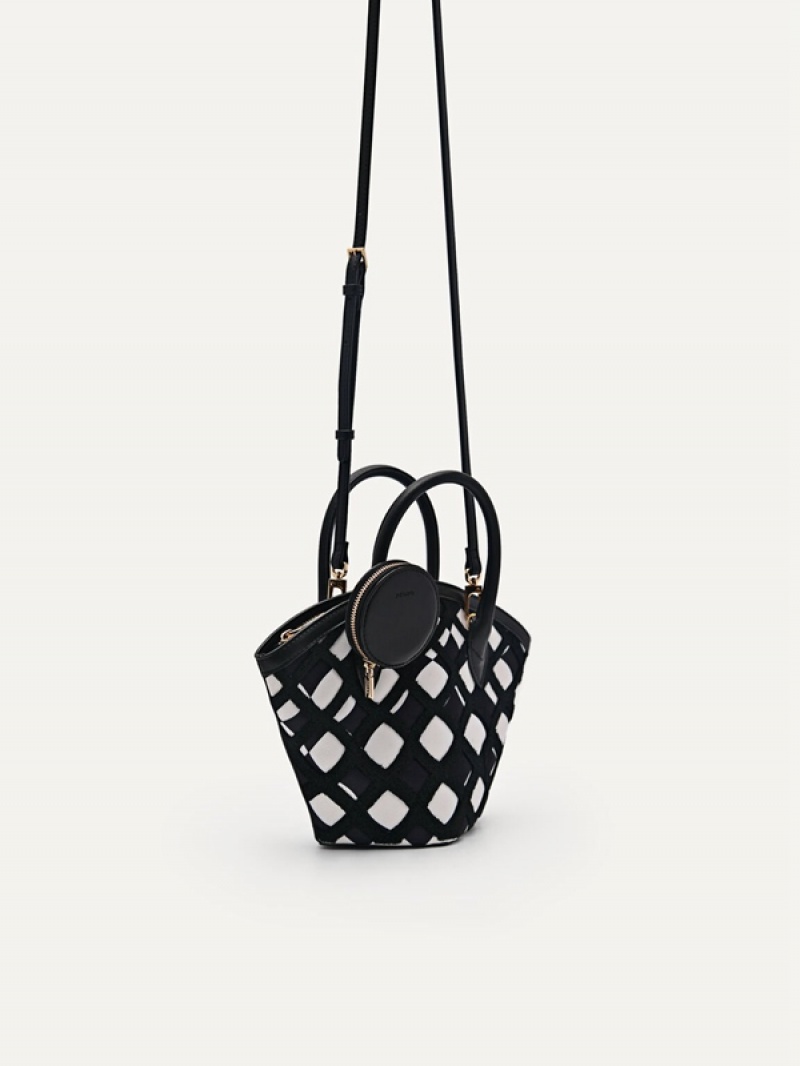 Black Women's Pedro Bianca Twill Handbag | FBWXDR-895