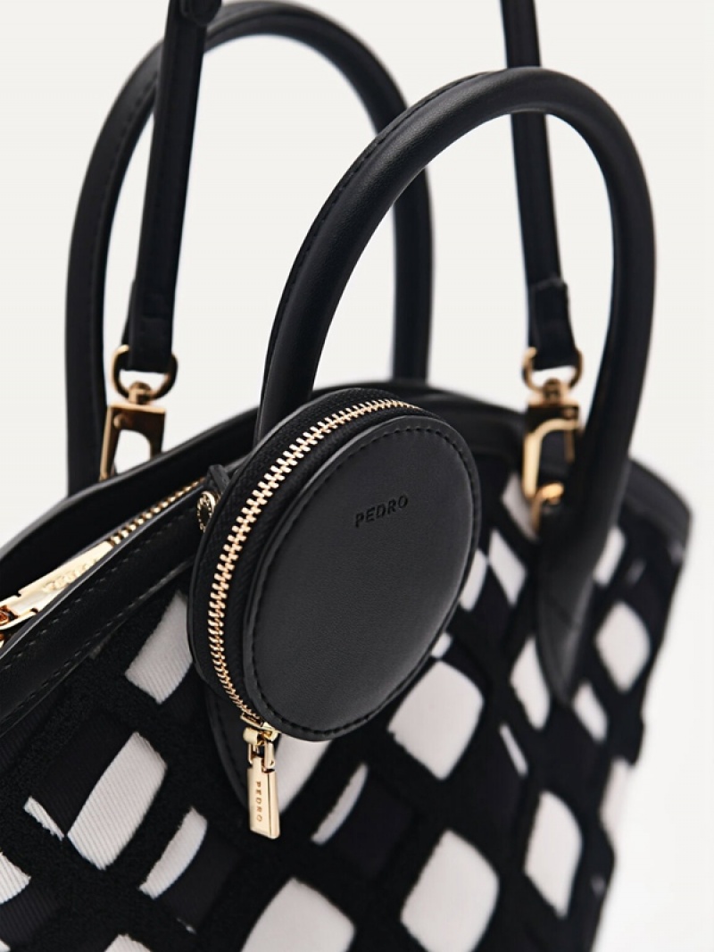 Black Women's Pedro Bianca Twill Handbag | FBWXDR-895