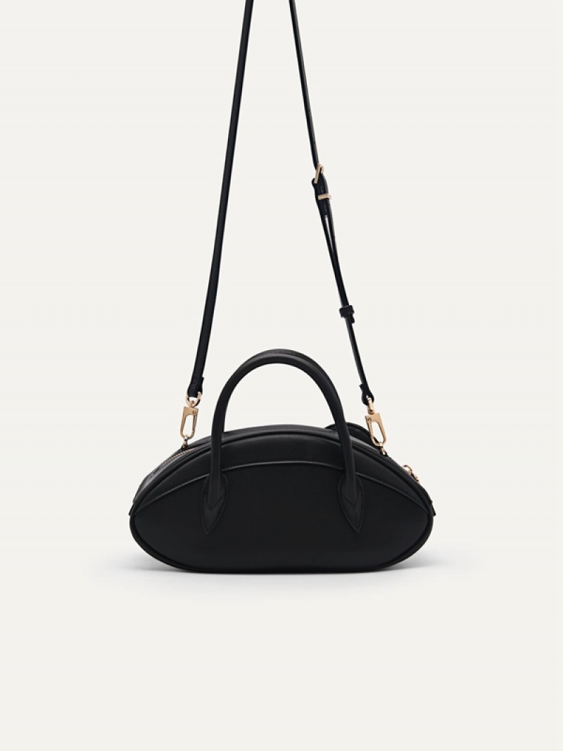 Black Women's Pedro Bianca Twill Shoulder Bags | QYBGOU-765