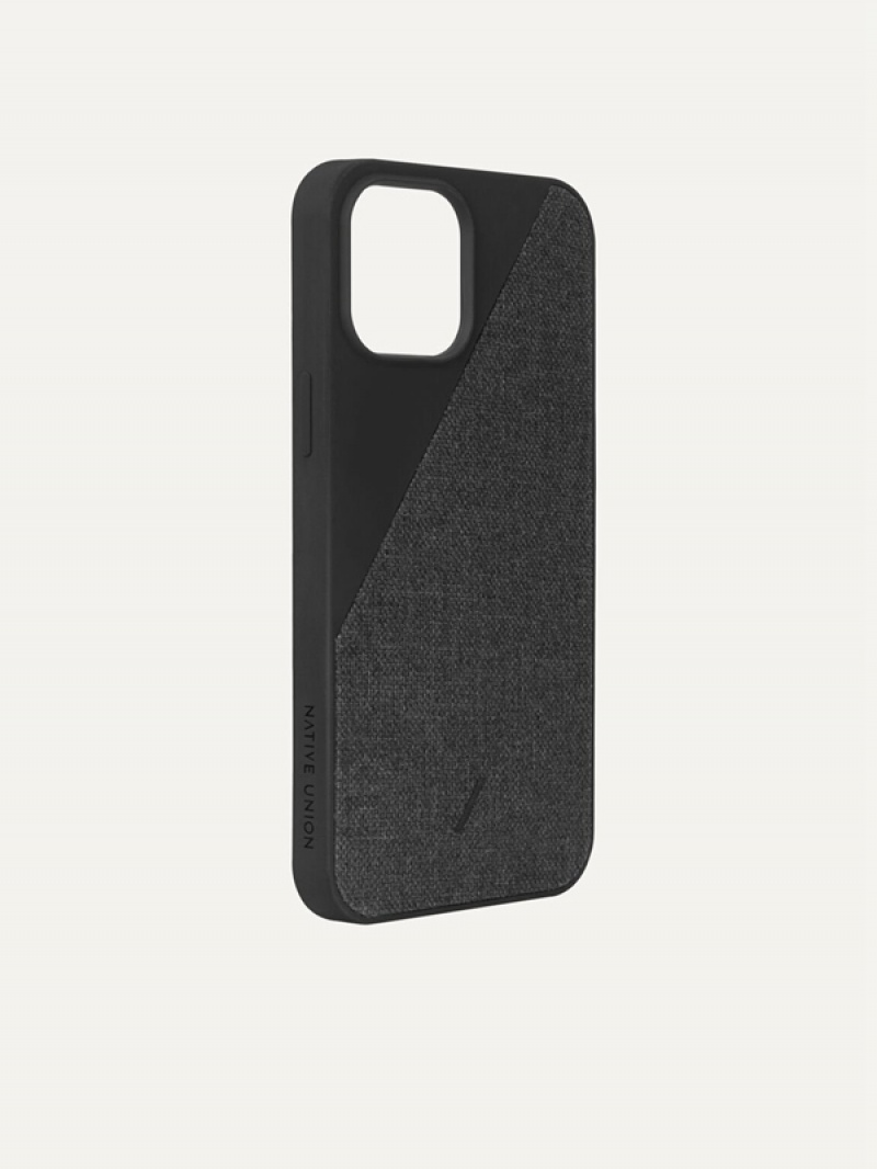 Black Women's Pedro Canvas Fabric iPhone 12 Phone Case | BZTIER-308