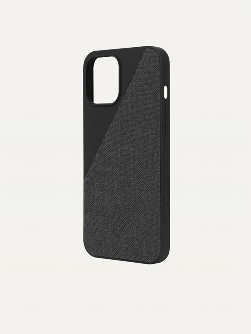 Black Women's Pedro Canvas Fabric iPhone 12 Phone Case | BZTIER-308