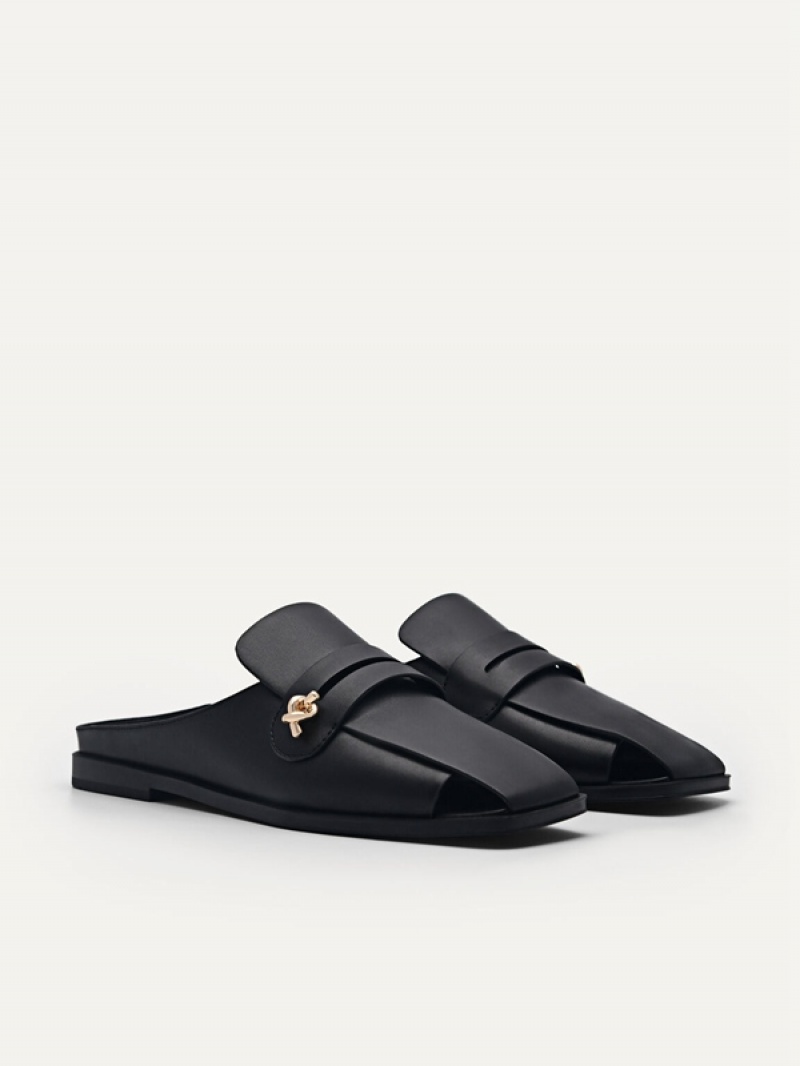 Black Women's Pedro Carolyn Penny Mules | IGLHCJ-947