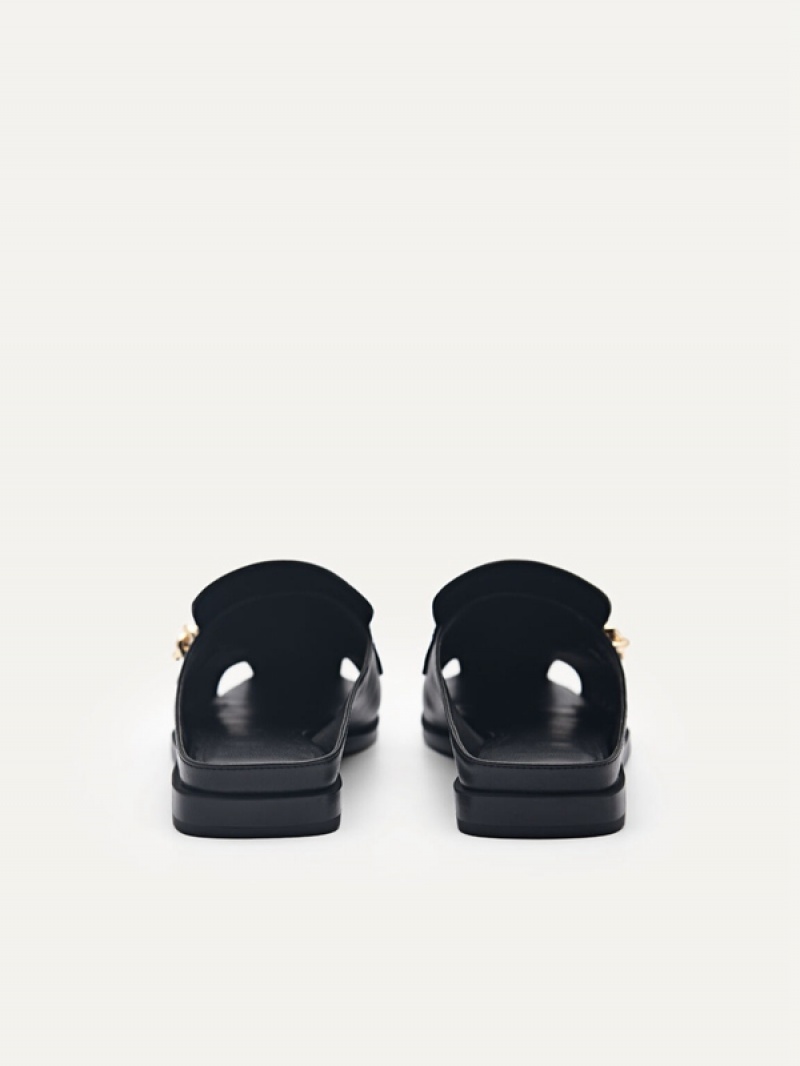 Black Women's Pedro Carolyn Penny Mules | IGLHCJ-947