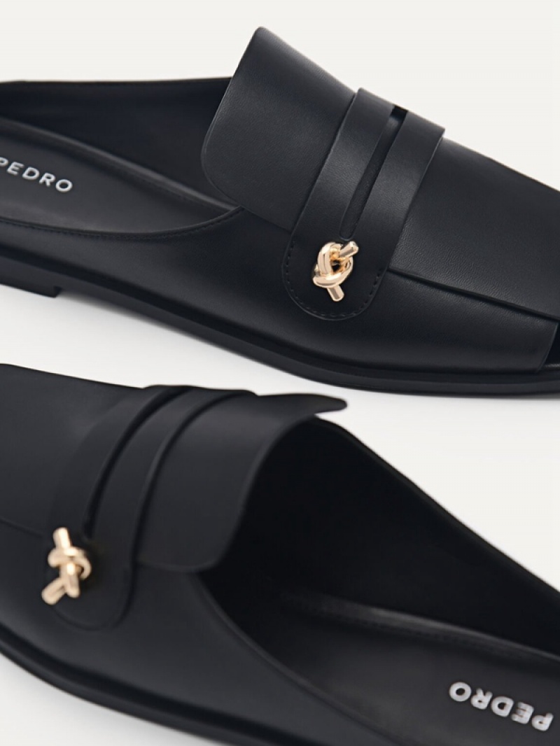 Black Women's Pedro Carolyn Penny Mules | IGLHCJ-947