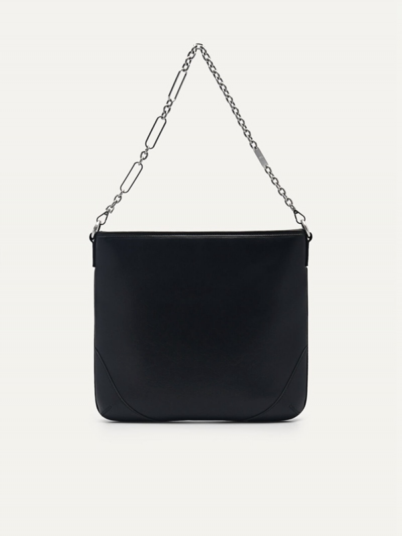 Black Women's Pedro Chain Handle Hobo Bag | ULJWKX-627