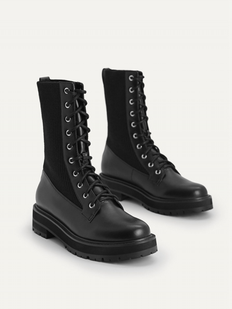 Black Women's Pedro Chunky Boots | LMPVZJ-327