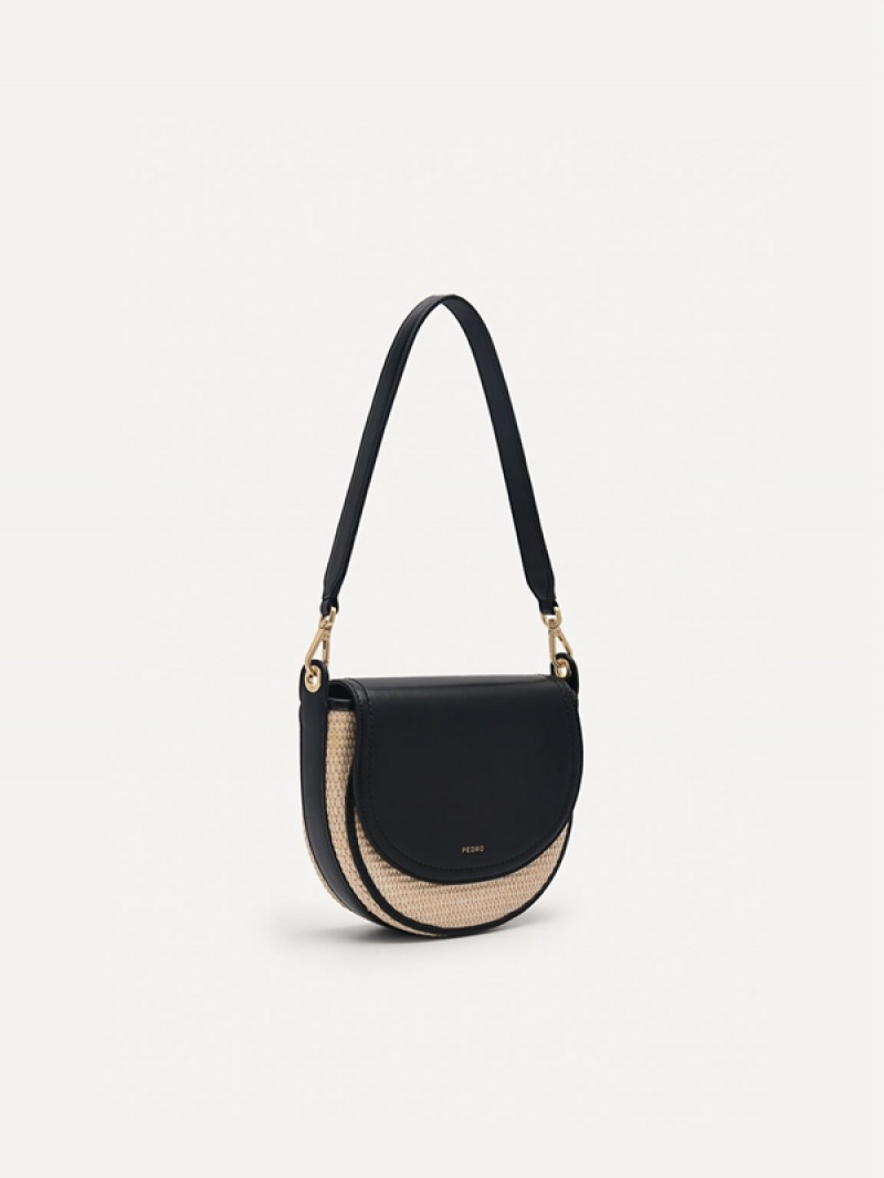 Black Women's Pedro Crescent Shoulder Bags | LVITPF-817