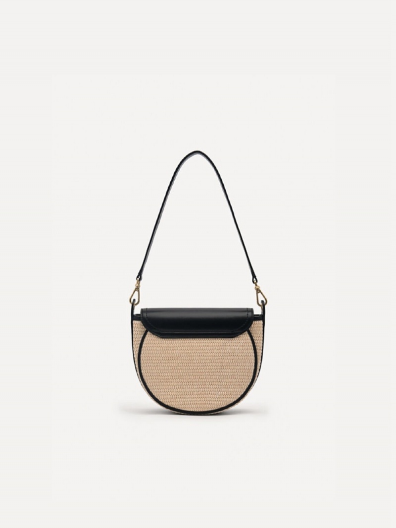 Black Women's Pedro Crescent Shoulder Bags | LVITPF-817