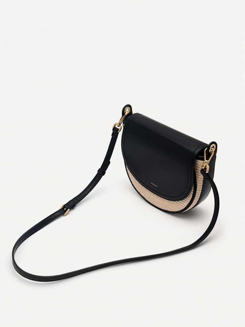 Black Women's Pedro Crescent Shoulder Bags | LVITPF-817