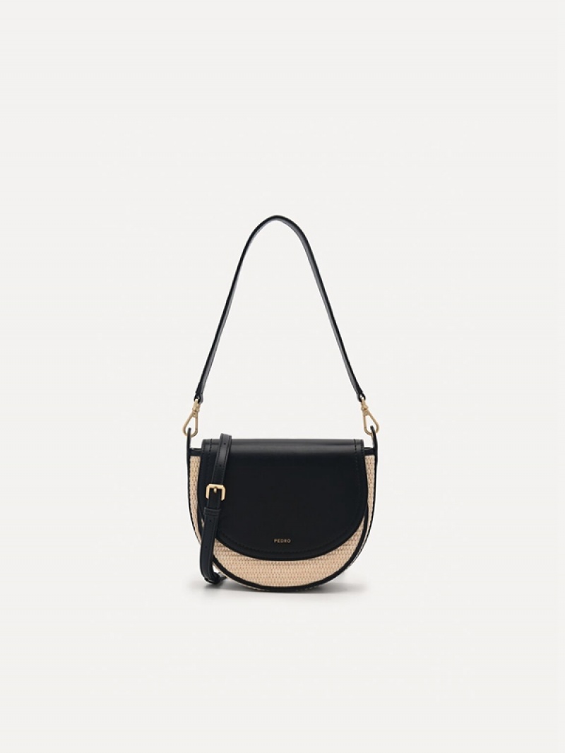 Black Women\'s Pedro Crescent Shoulder Bags | LVITPF-817