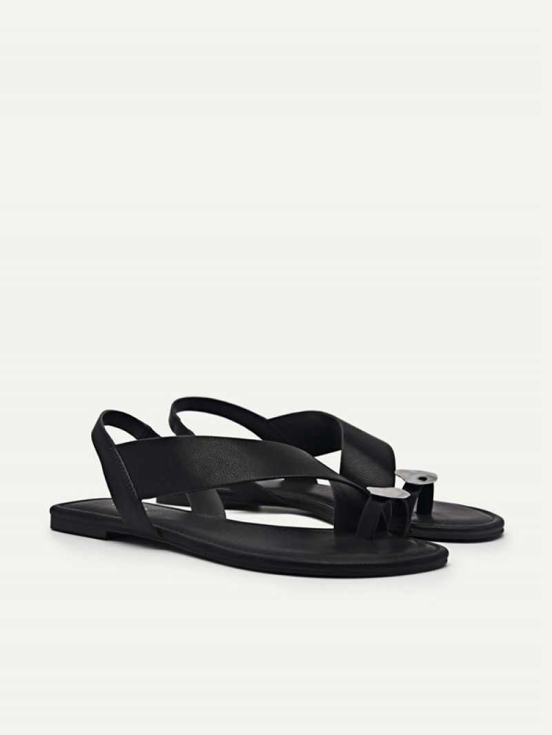 Black Women's Pedro Demi Toe Loop Sandals | INEARV-143