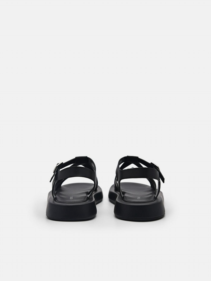 Black Women's Pedro Eden Ankle Strap Sandals | KFMHXY-758