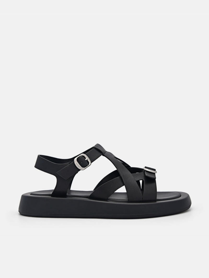 Black Women\'s Pedro Eden Ankle Strap Sandals | KFMHXY-758