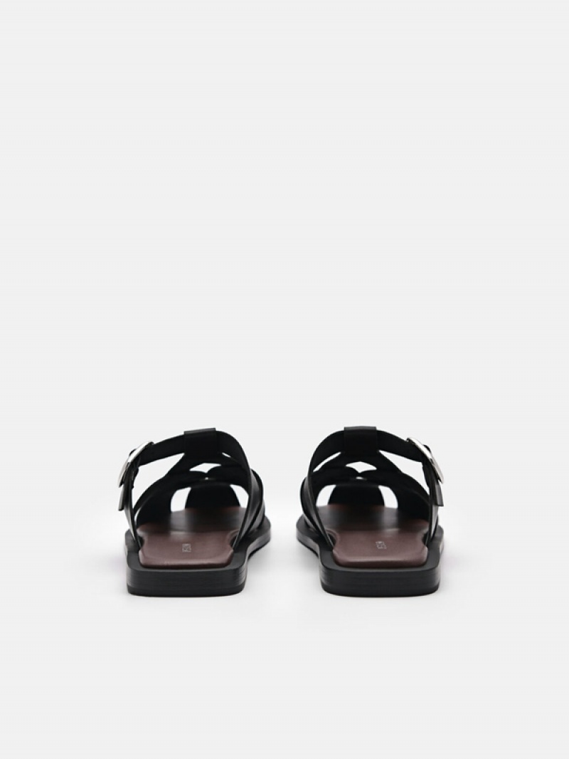 Black Women's Pedro Eden Caged Sandals | ISHZJG-820