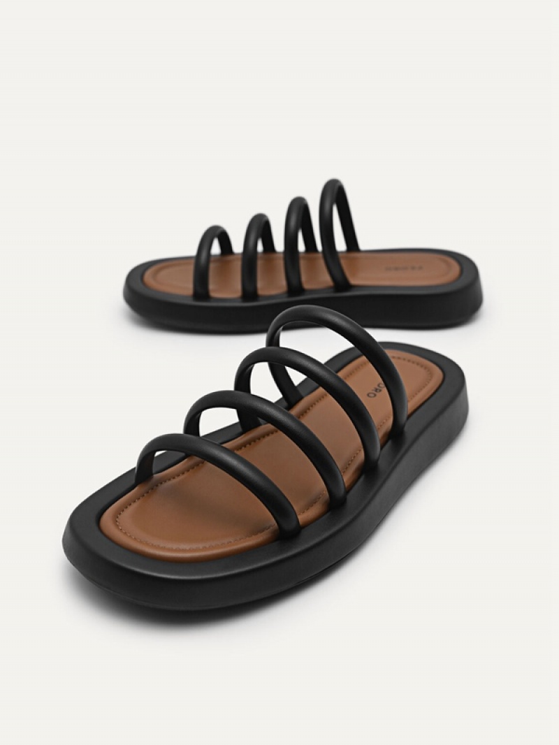 Black Women's Pedro Fava Sandals | VFWIZM-634