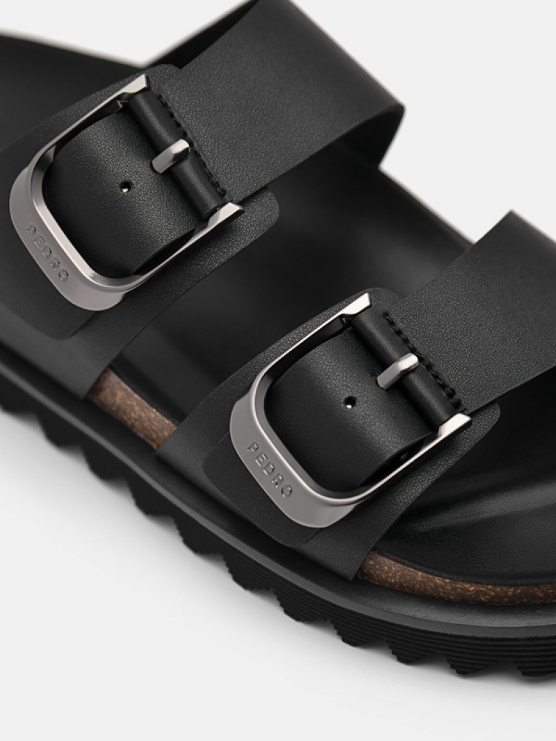 Black Women's Pedro Helix Sandals | ZEWTCI-571