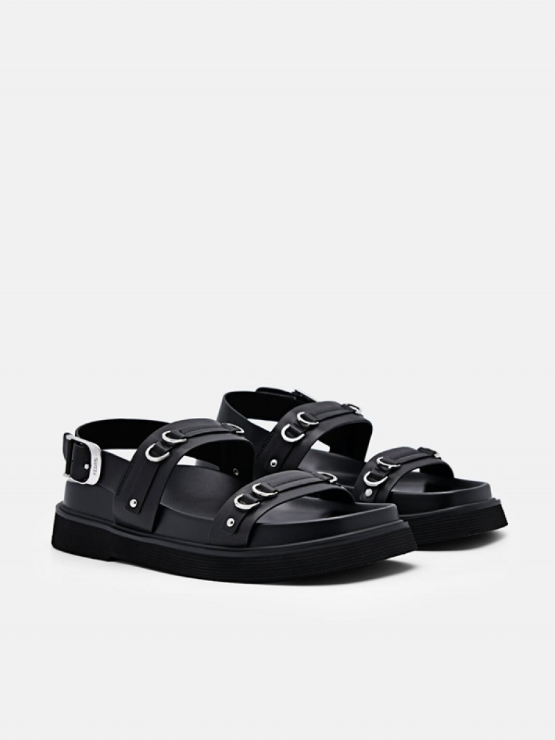 Black Women's Pedro Helix Slingback Sandals | DVNFKI-312