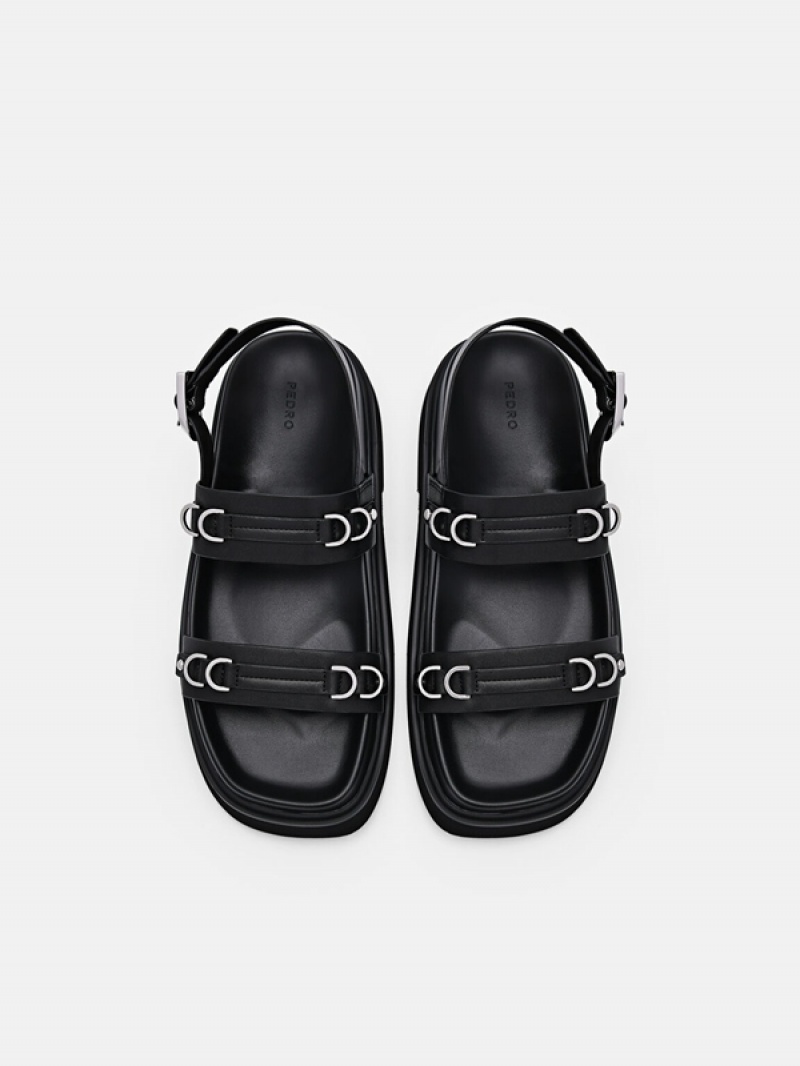 Black Women's Pedro Helix Slingback Sandals | DVNFKI-312