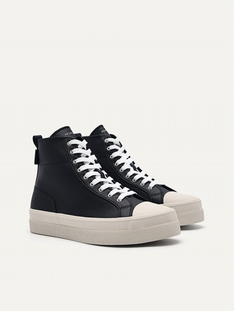 Black Women's Pedro High Top Sneakers | GBJSPY-768