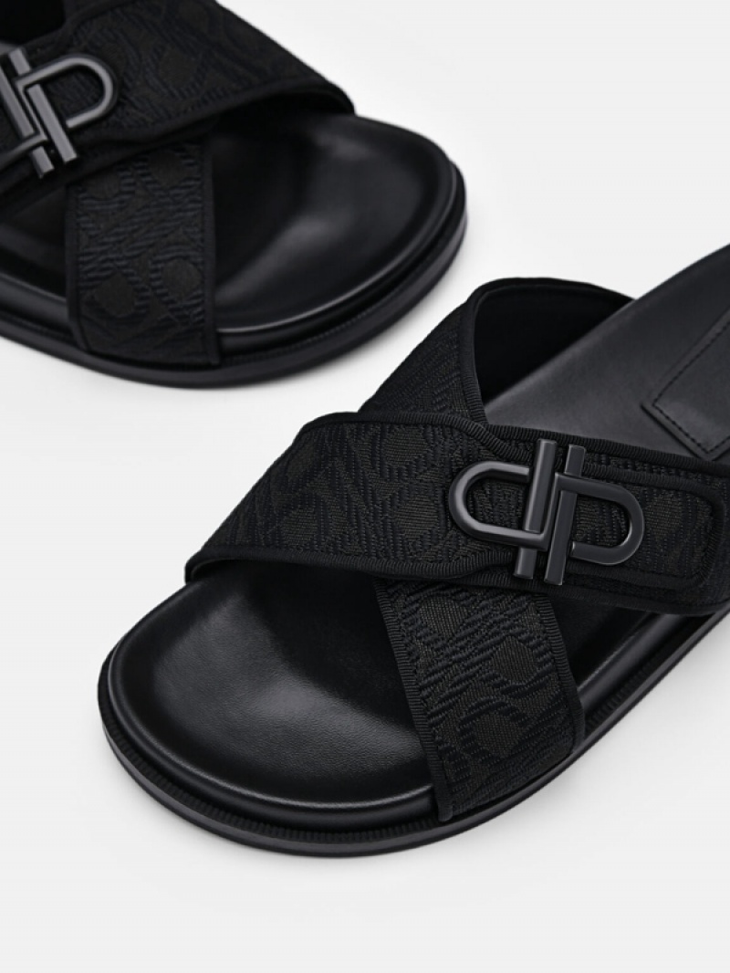 Black Women's Pedro Icon Cross Sandals | APHYIF-987