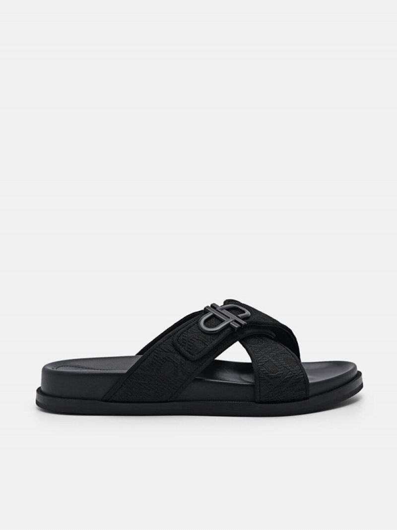 Black Women\'s Pedro Icon Cross Sandals | APHYIF-987