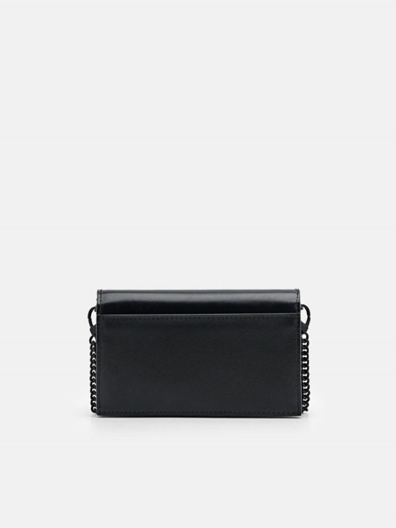 Black Women's Pedro Icon Leather Bifold Wallet | HWMDIN-396