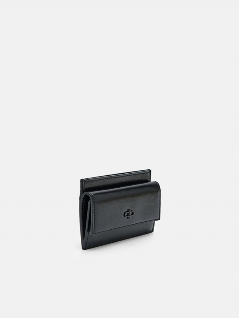 Black Women's Pedro Icon Leather Card Holder | MPHFTY-293