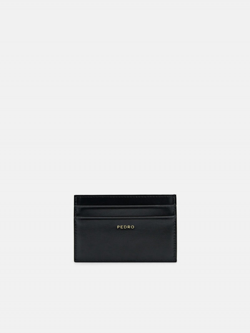 Black Women's Pedro Icon Leather Card Holder | MPHFTY-293