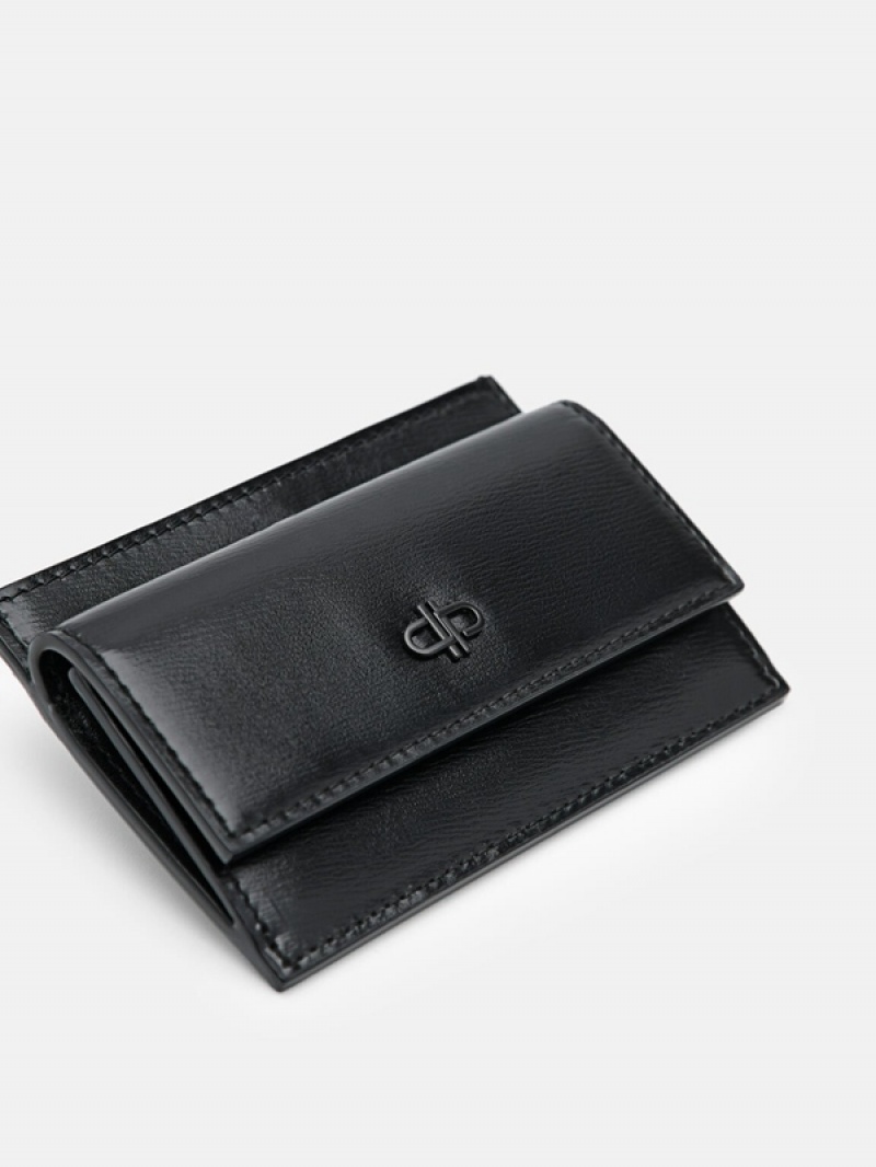 Black Women's Pedro Icon Leather Card Holder | MPHFTY-293